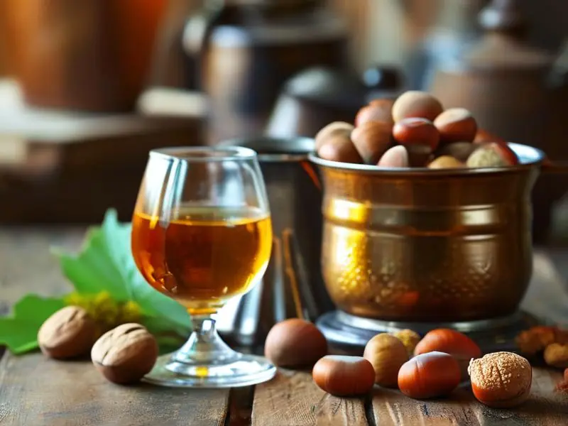 新鲜板栗和酿酒设备制作板栗酒的过程