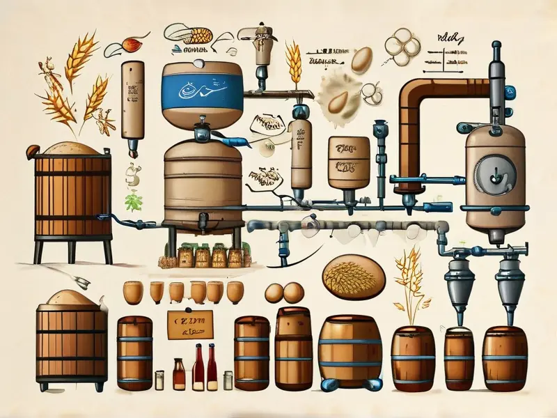 碑酒发酵制作过程示意图