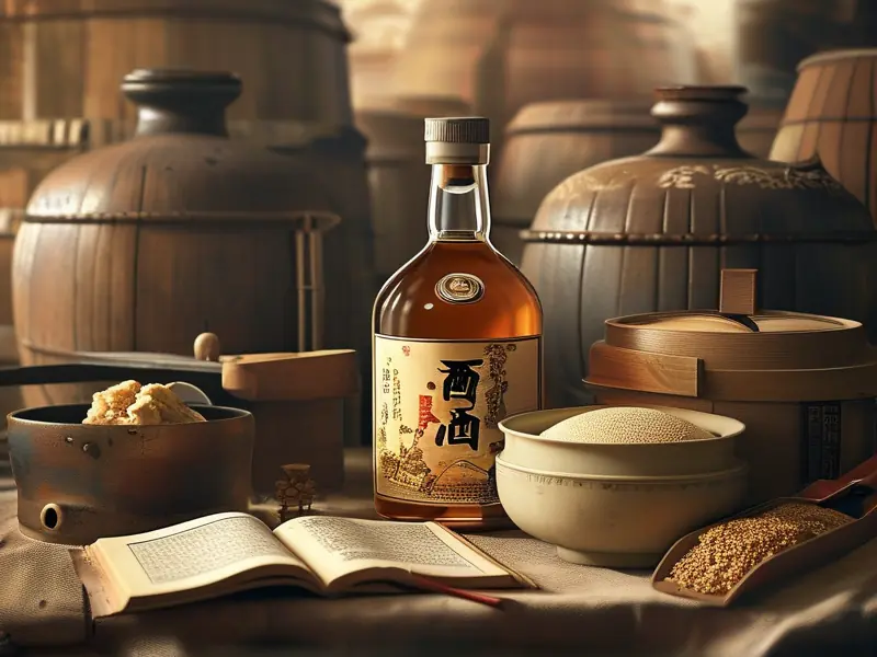 传统白酒酿造技术第二版书籍与酿酒工具展示