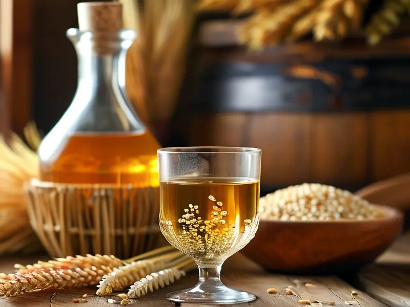 纯粮食酒与酿酒原料展示