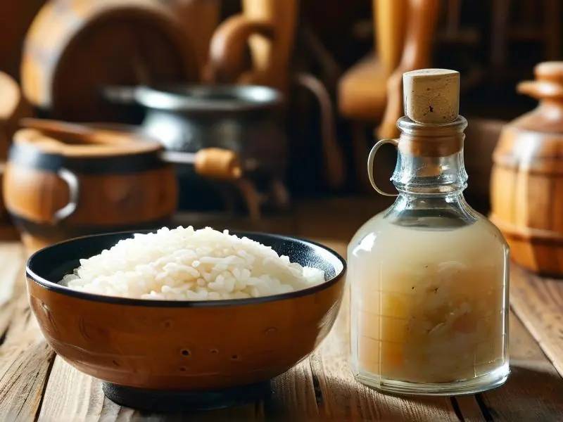 白米和米酒的酿造比例示意图