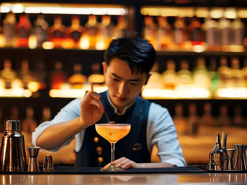 福州调酒培训学校学员学习调酒技术