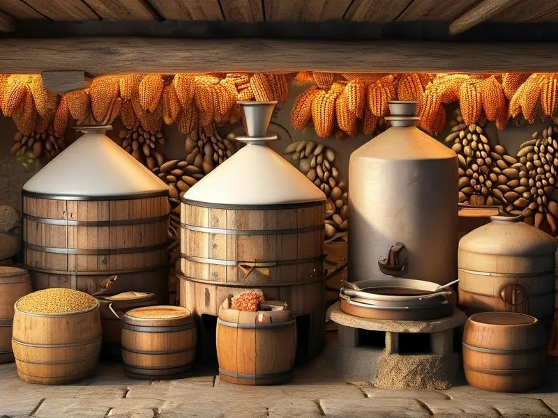 传统高粱酒酿造过程展示