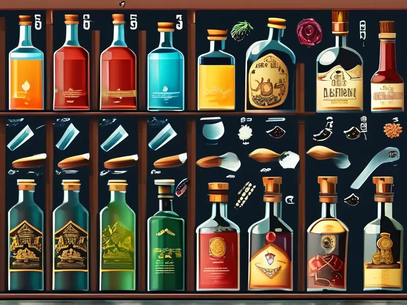 勾兑酒的制作过程与纯粮酒对比示意图