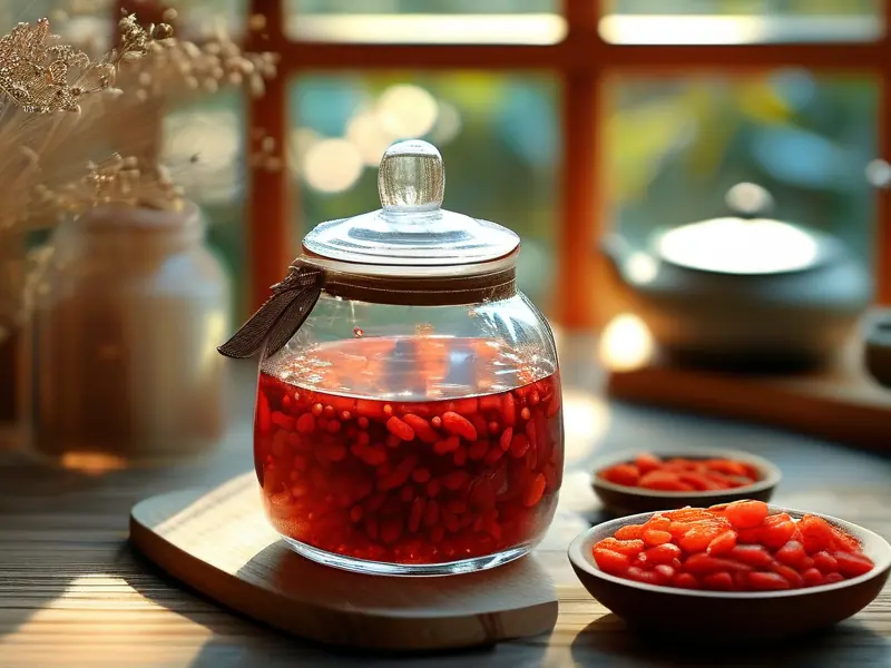 枸杞红枣泡酒制作过程展示