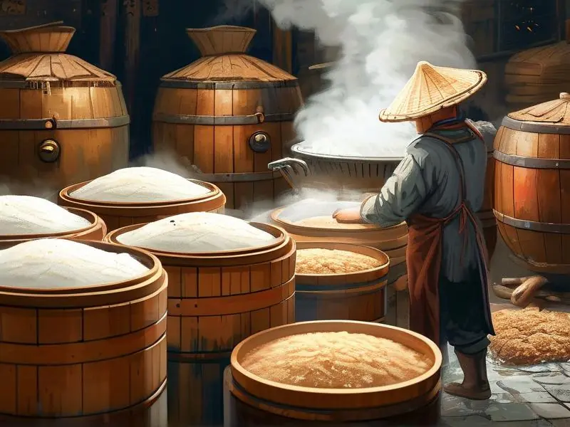 传统固态法酿酒工艺现场展示