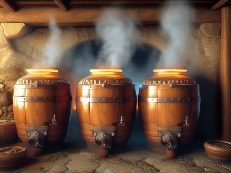 固态酿酒传统发酵过程展示