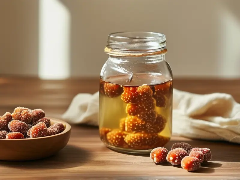 拐枣泡酒材料准备与制作过程示意图