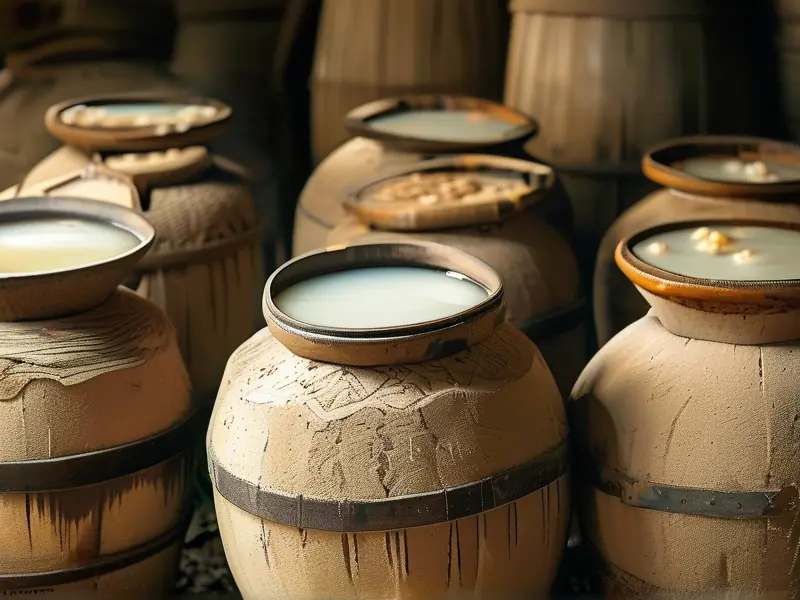 广西米酒传统酿制过程展示