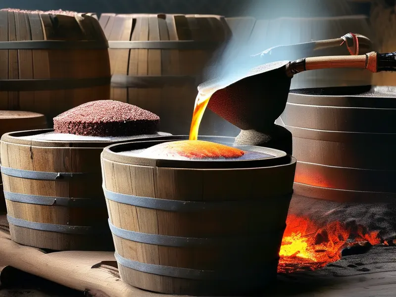 古法烤酒传统工艺现场操作图