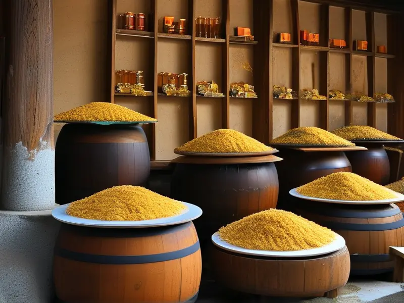 桂花酒的传统酿造过程展示