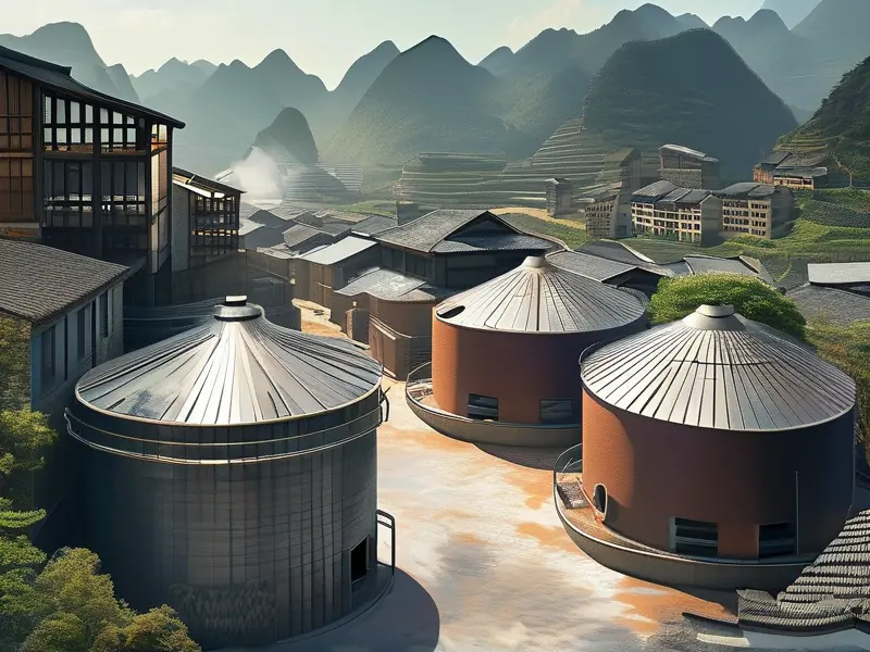 贵州酿酒基地传统与现代结合的酿酒场景