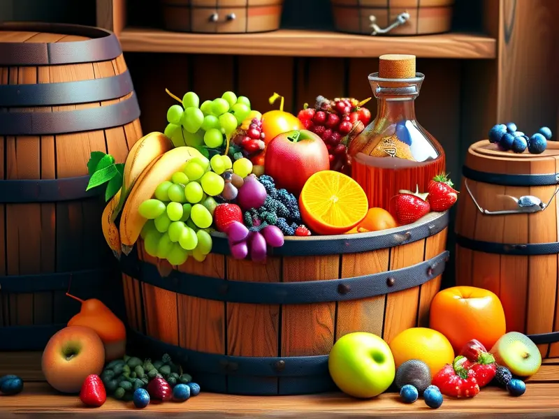 果酒酿造原料与发酵设备展示