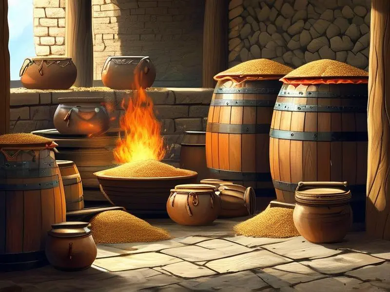古代酿酒场景展示传统工艺