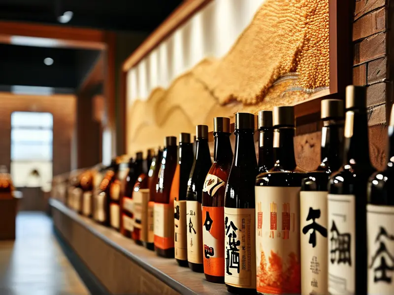 谷物酿造料酒原料与成品展示图