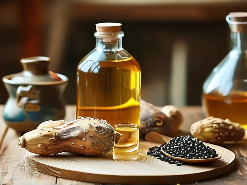 何首乌泡酒材料准备与制作过程展示图