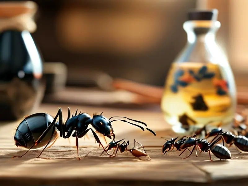 黑蚂蚁泡酒材料准备及制作过程示意图