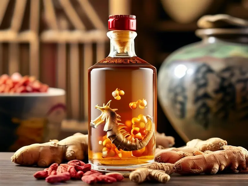 红参海马酒成品展示