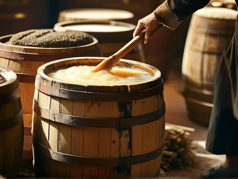 传统黄酒酿制过程展示
