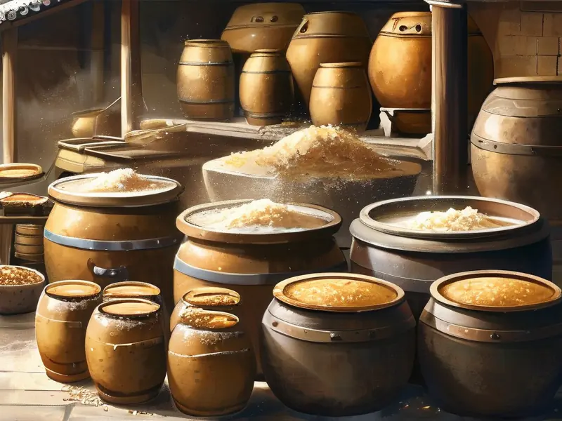 传统黄酒酿造过程展示