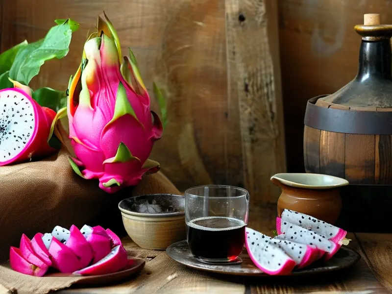 火龙果甜酒制作过程展示