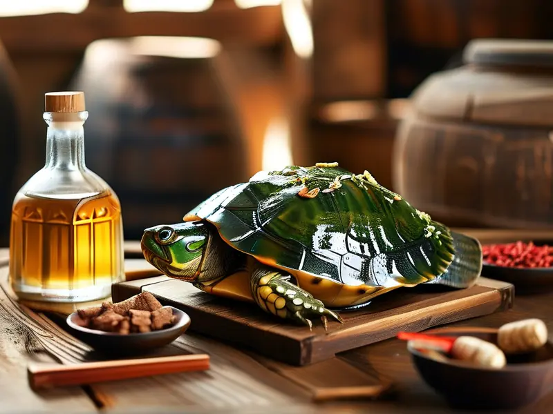 甲鱼泡酒原料准备过程实拍图