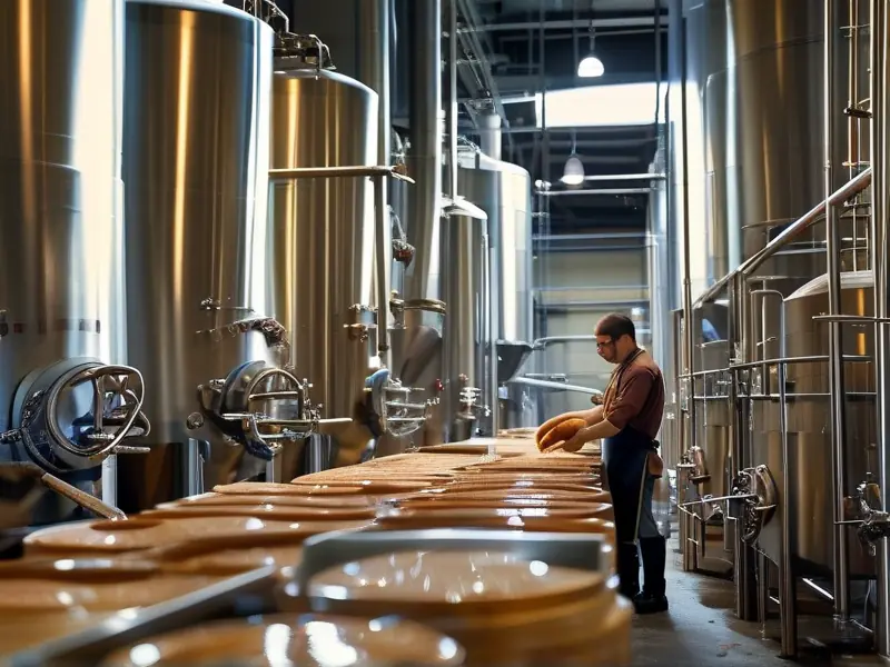 酱酒酿造车间操作现场