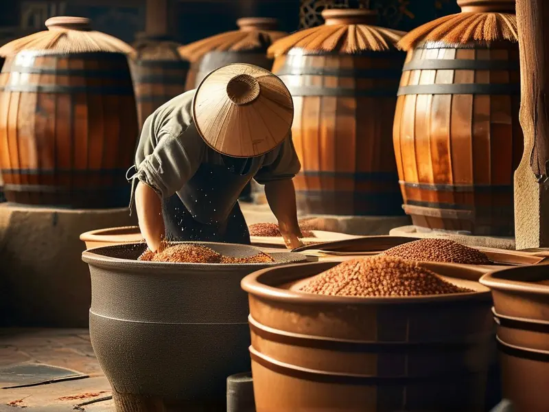 酱香白酒传统酿造工艺现场