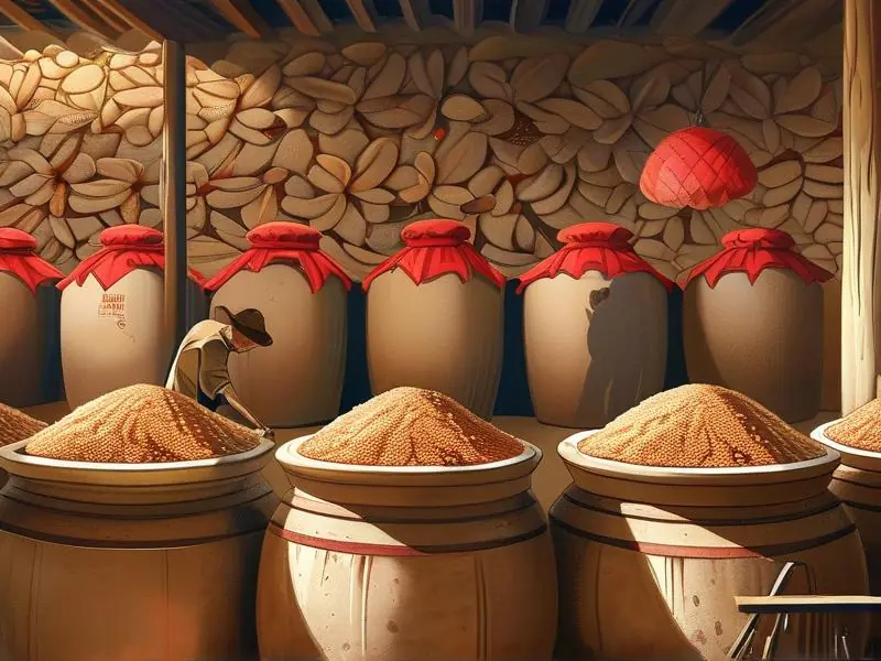 酱香白酒传统工艺中的堆积发酵工序实拍