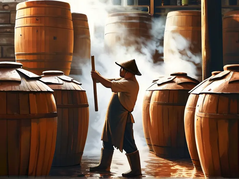 传统酱香型白酒酿造过程实拍