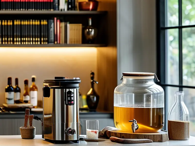 家庭酿酒设备摆放与工作环境示意图