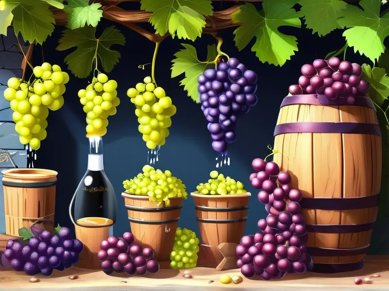 家庭酿造葡萄酒制作过程示意图