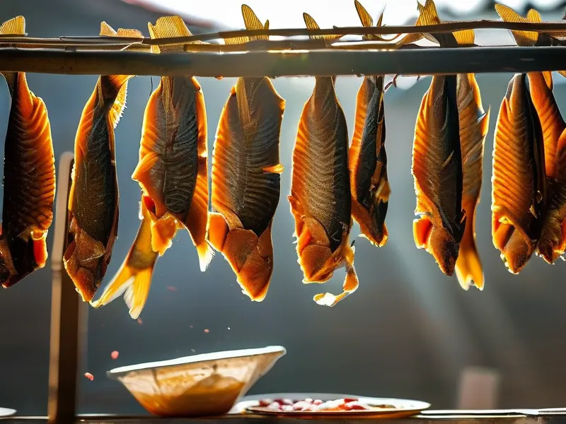 酒槽腊鱼腌制过程实拍图