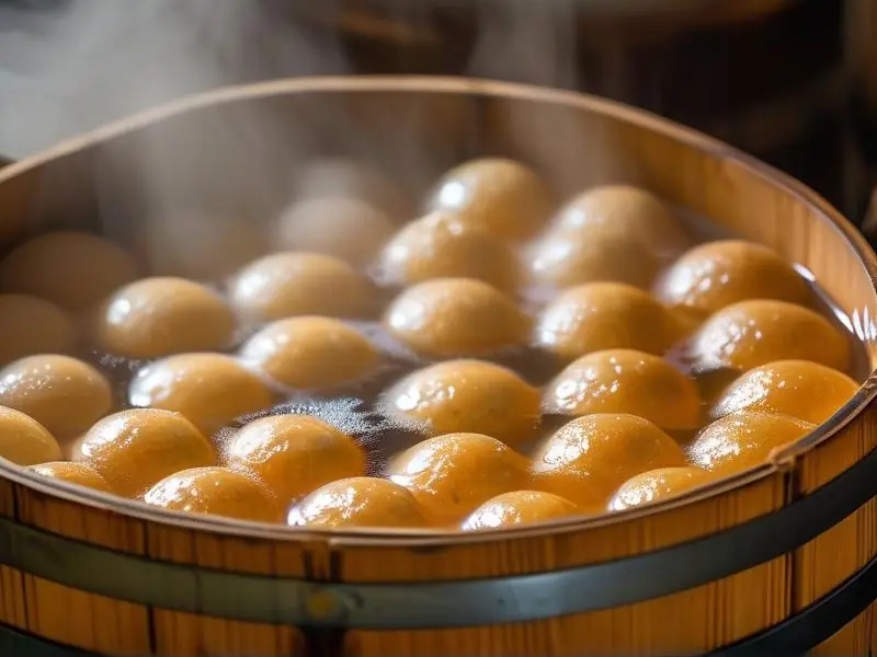 传统酒曲在不同发酵阶段的特写照片