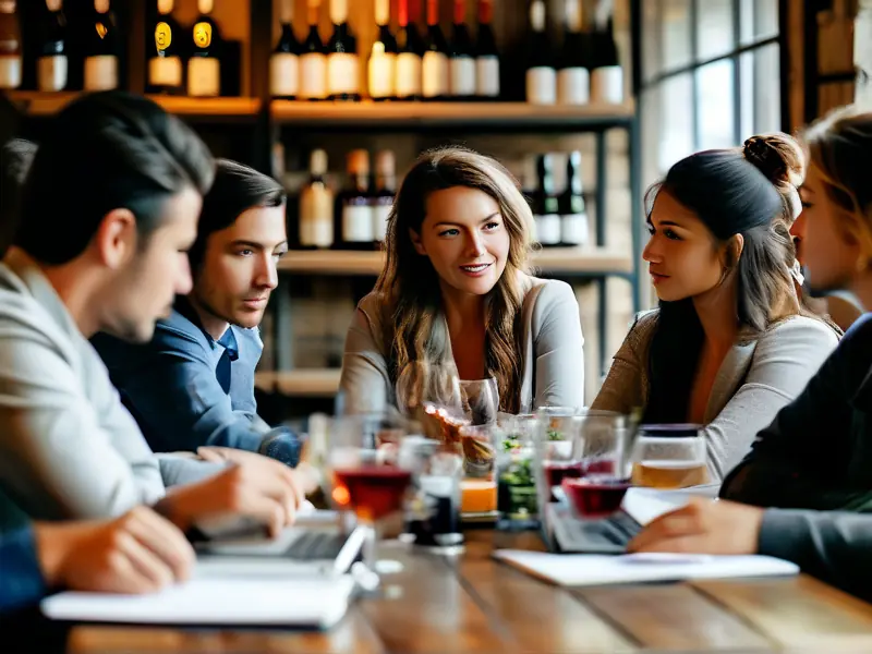 酒水团购业务讨论会议场景