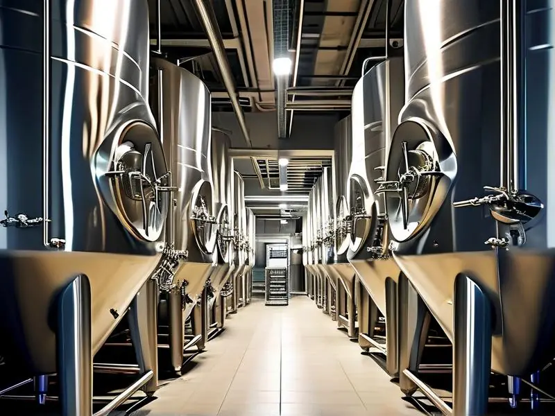 拉格啤酒发酵车间实景图