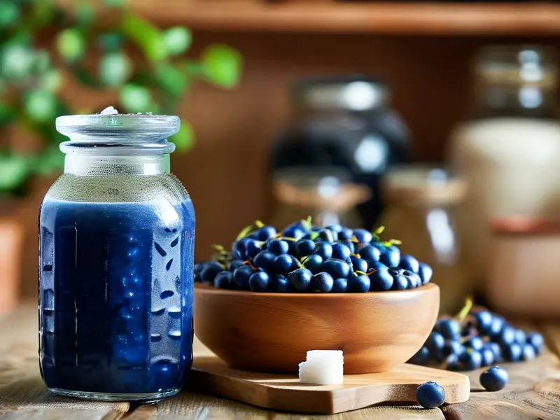 蓝靛果酿酒原料准备过程实拍图