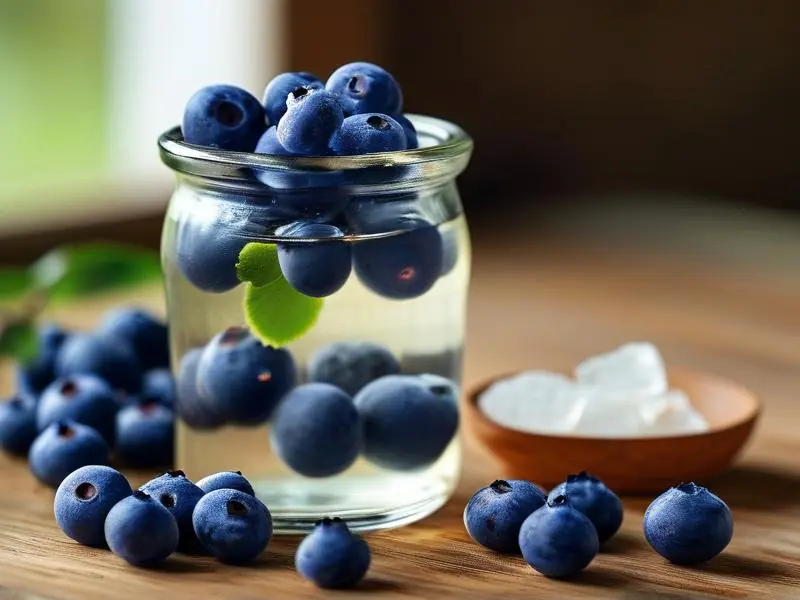 蓝莓泡酒制作材料及成品展示