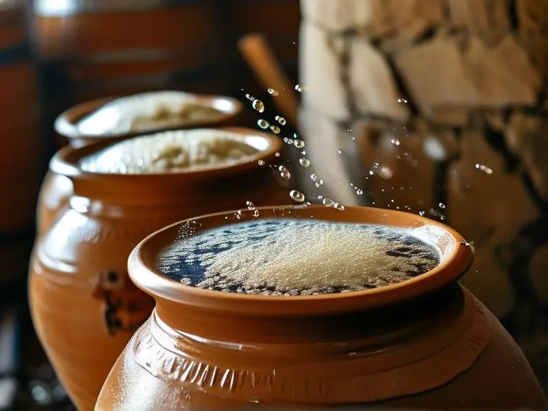 粮食酒传统陶缸发酵实景图