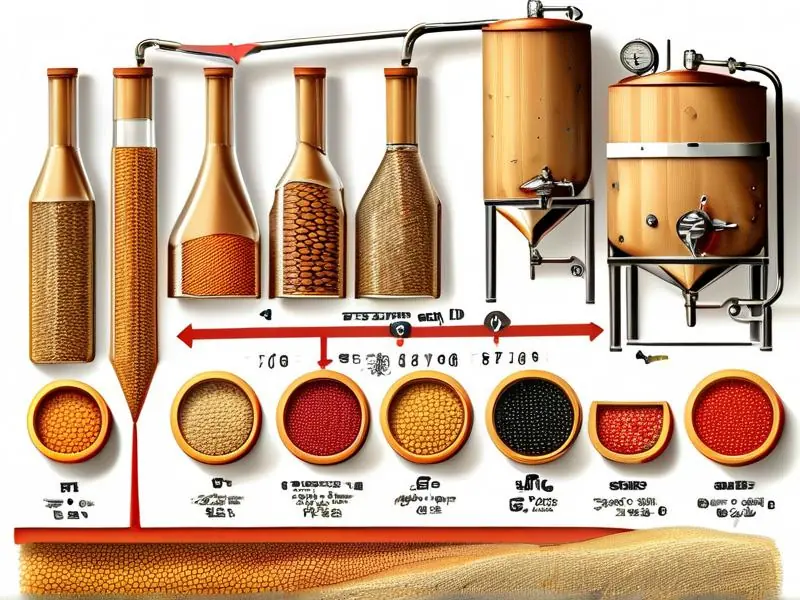 粮食酒配料表及原料选择示意图