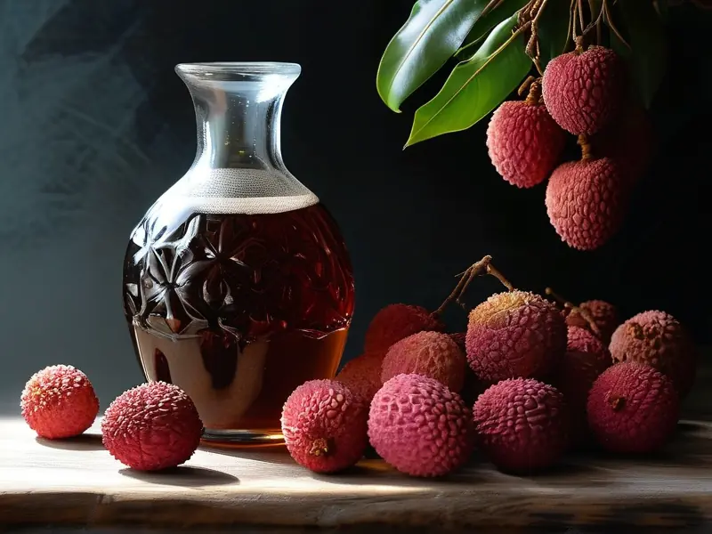 家庭自制荔枝酿酒过程展示