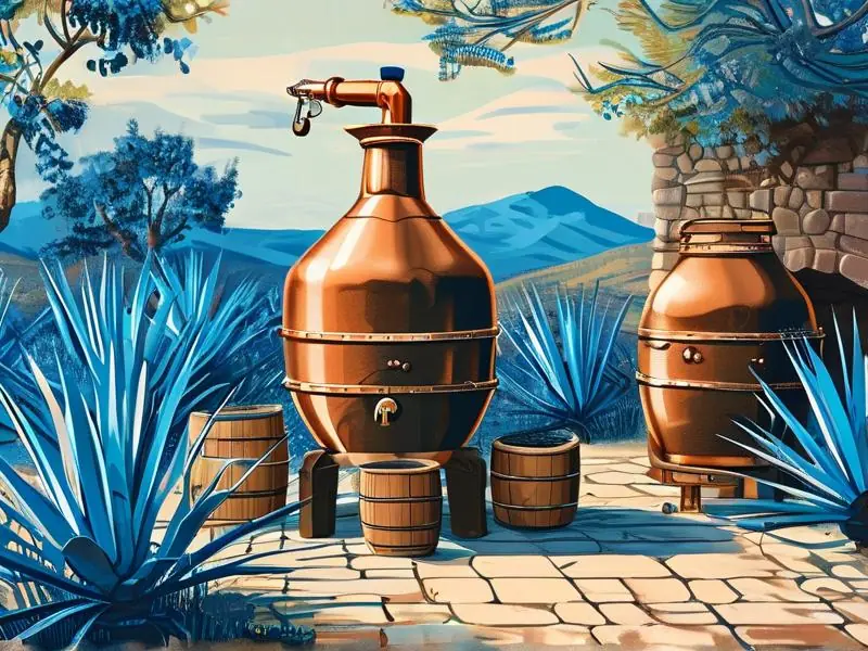 传统龙舌兰酒酿造过程展示