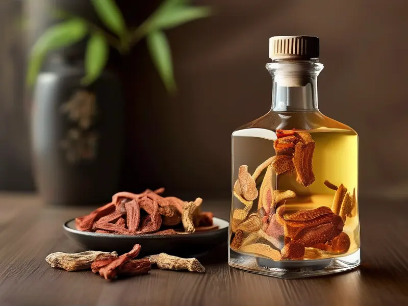 鹿茸锁阳泡酒材料展示