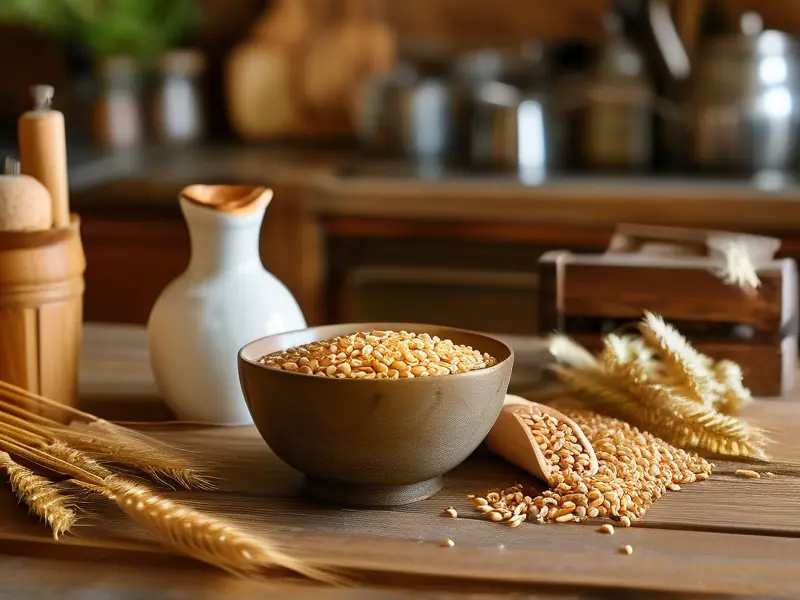 家庭酿造麦仁酒的原料与成品展示