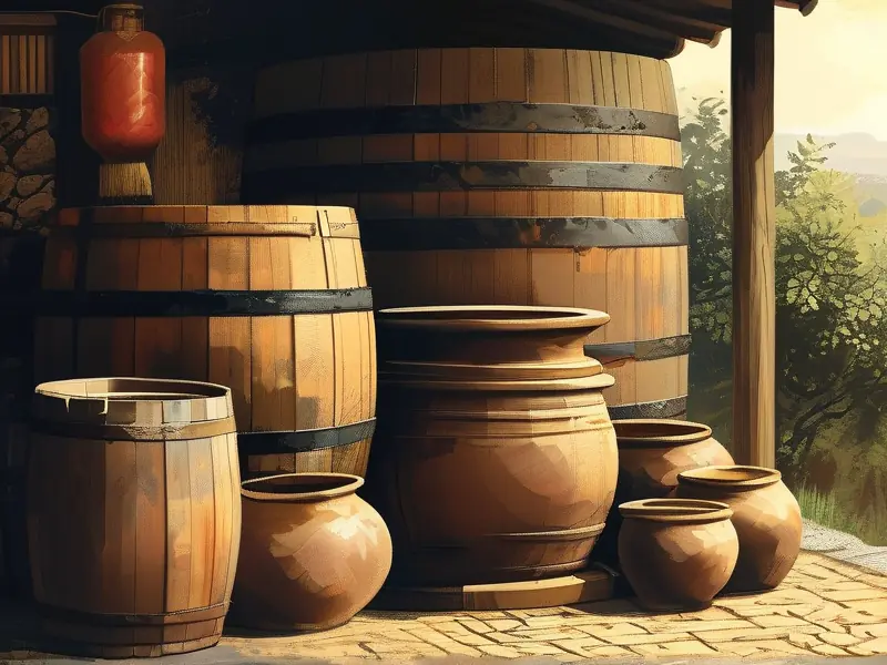 漫叟以公田米酿酒的传统工艺场景