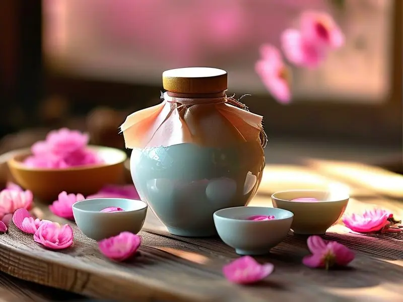 玫瑰糯米酒酿制过程展示