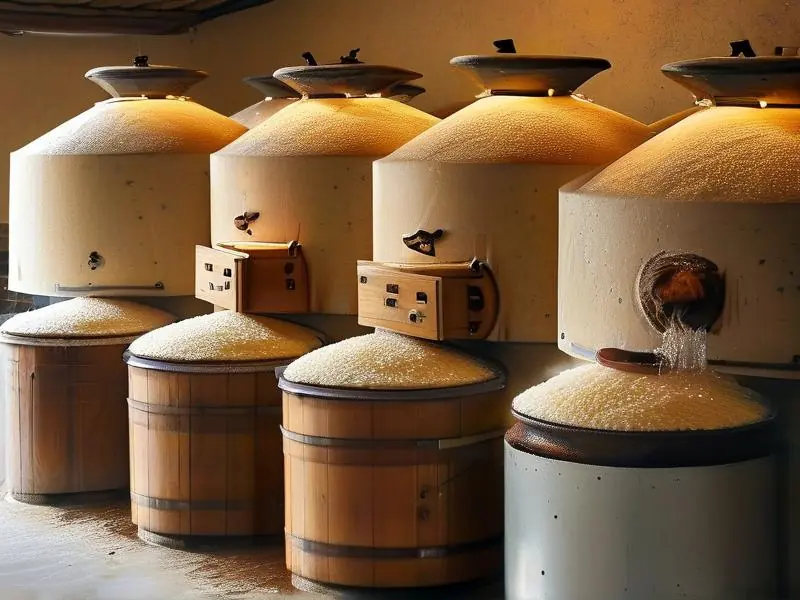 传统米酒酿制过程展示