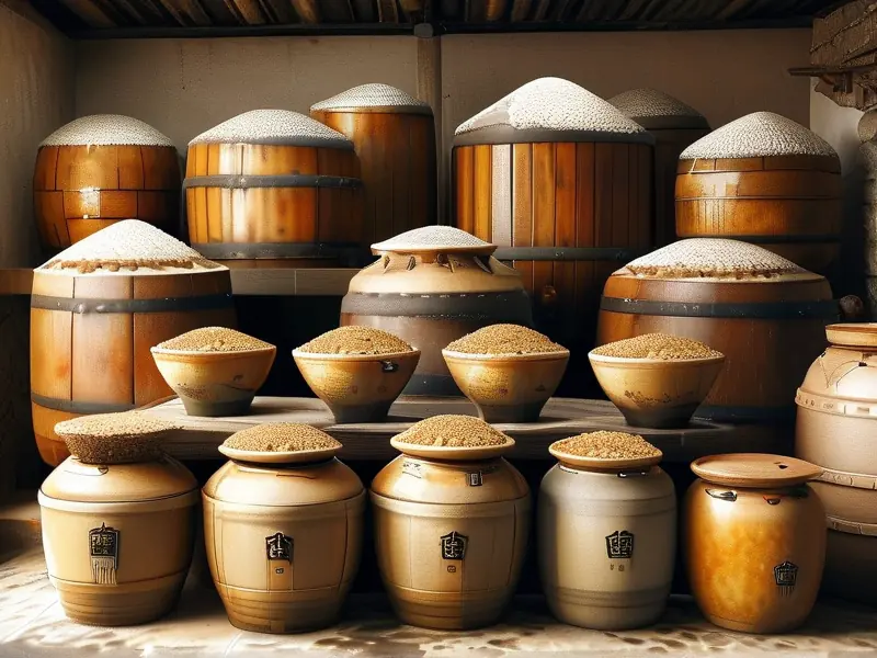 传统米酒酿造过程展示