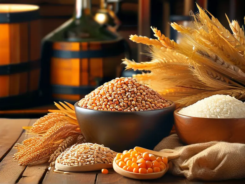不同粮食酿酒原料对比图