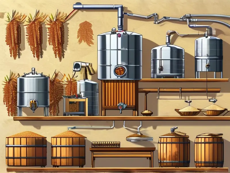 高粱酒酿造过程示意图